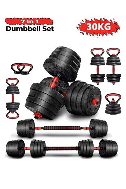 Arabest 4 in 1 Adjustable 30KG Dumbbell Set for Gym Used as Barbell, Lightweight for Home Fitness