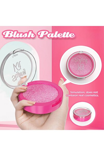 Lullaxx 11pcs Kids Pretend Makeup Toy - Birthday Gift, Non-toxic (3-10Yrs, Laptop Design, Pink)