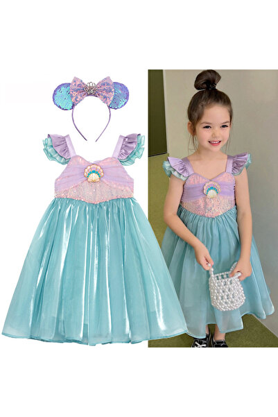 Toybox Girls Ariel Little Mermaid Princess Dress Kids Role Play Costume