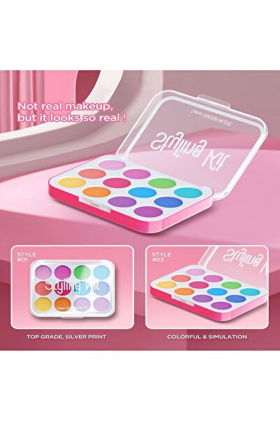 Lullaxx 11pcs Kids Pretend Makeup Toy - Birthday Gift, Non-toxic (3-10Yrs, Laptop Design, Pink)