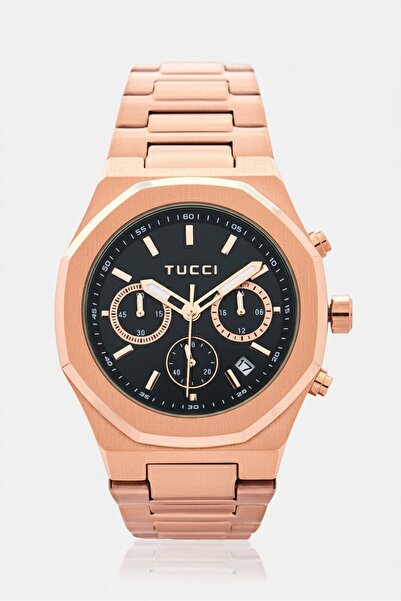 TUCCI Men TW0588 Stainless Steel Watch 40mm, Rose Gold