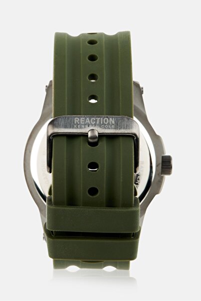 Kenneth Cole Reaction Men KRWGN7008103 Silicone Analog Watch 45 mm, Dark Olive