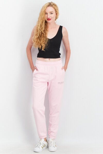 Ocean Pacific Women Sportswear Fit Graphic Print Pull On Sweatpants, Pink