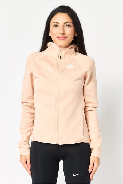 Nike Women Sportswear Fit Long Sleeve Outdoor Hooded Jacket, Beige