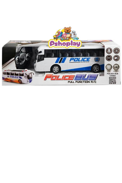 Pshoplay 30 cm Police Bus with Remote Control and Lights – Fully Functional Rc Vehicle