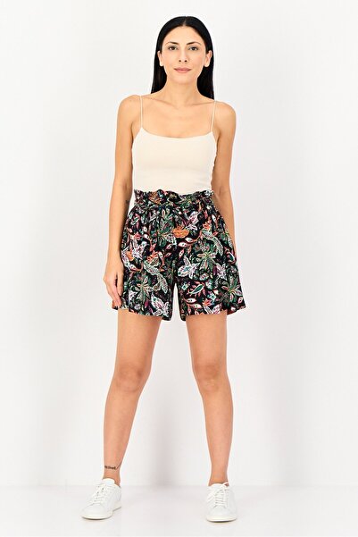 PROMOD Women Floral Print Basic Shorts, Multicolor