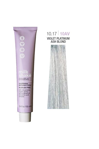 OEM Milk Shake, Creative, SLS/SLES-Free, Permanent Hair Dye, 10.1710AV Violet Platinum Ash Blond, 100 ml