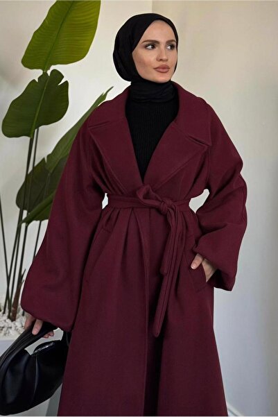 TRENDTESETTÜR ΓΥΝΑΙΚΕΙΟ ΠΑΛΤΟ ΚΑΤΑΚΟΡΥΦΑΣ ΜΕ ΖΩΝΗ ΜΠΟΡΔΟ T 3616