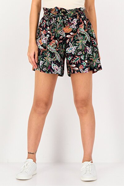 PROMOD Women Floral Print Basic Shorts, Multicolor