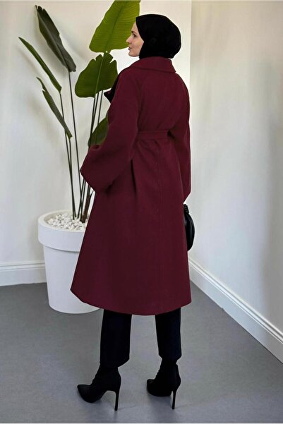 TRENDTESETTÜR ΓΥΝΑΙΚΕΙΟ ΠΑΛΤΟ ΚΑΤΑΚΟΡΥΦΑΣ ΜΕ ΖΩΝΗ ΜΠΟΡΔΟ T 3616