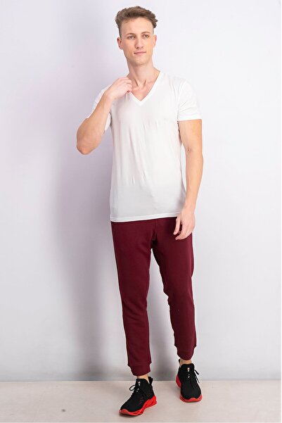 Weatherproof Men Slim Fit Training Sweatpants, Burgundy