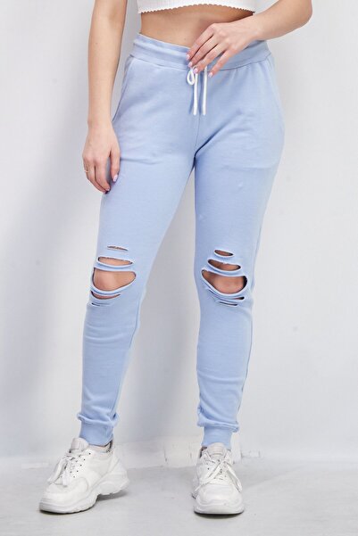 CHRLDR Women Regular Fit Solid Jogger Pant, Light Blue