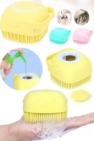 Mestore فرشاة استحمام سيليكون للقطط والكلاب من ماركابيت، 11 سم، أصفر - 613436...