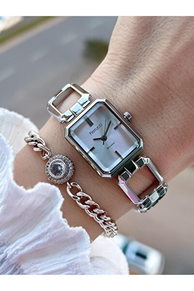 Ferrucci Small Vintage Case Steel Band 2 Years Warranty 3 Atm Women Wristwatch+Bracelet Fy.03603.1