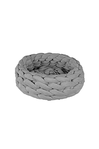 Other سرير وافل بإطار دائري من الحديد باللون الرمادي