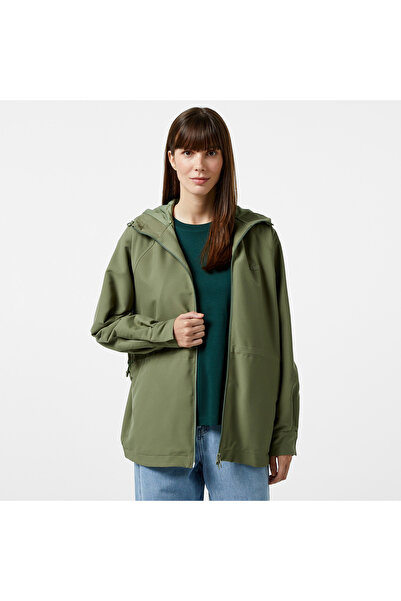 Lacoste Kadın Relaxed Fit Kapüşonlu Yeşil Yağmurluk