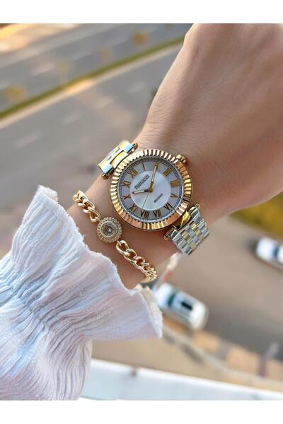 Ferrucci Roman Numeral Steel Cord 2 Years Warranty 3 Atm Women Wristwatch+Bracelet Fy.03477.3