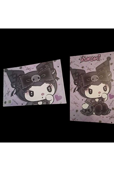 mutluanılarpartievi Kuromi çizgili defter ve küçük boy resim defteri