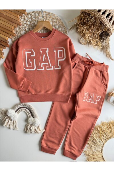 NOBLEKIDS Cinnamon Color Double Pocket Children's Set – Sweatshirt & Jogger Bottom, Ages 5–14