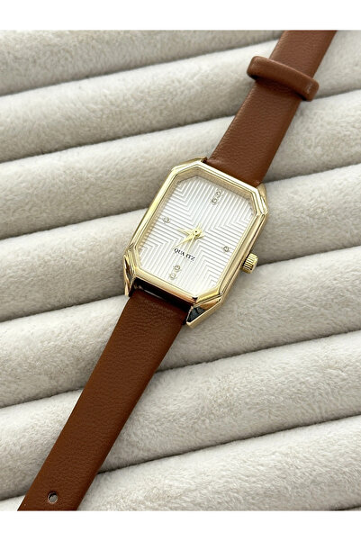 Coliseum Gold Çerçeveli Kahverengi Deri Kadın Kol Saati