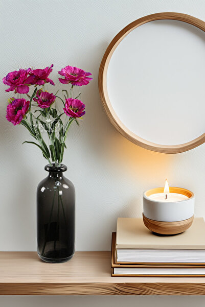 Yapay Çiçek Deposu Yapay Premium Yumşak Dokulu 3lü Arı Çiçeği Dalı 50 cm Mor