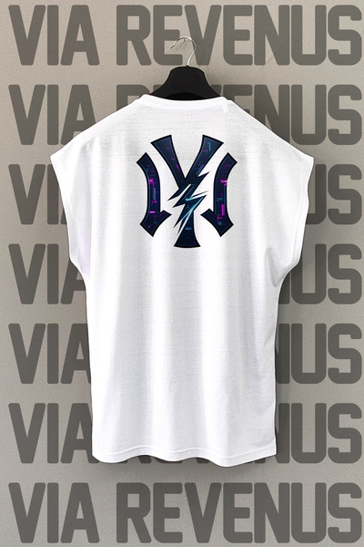 Vordevia Αθλητικό μπλουζάκι Y Back με τύπωμα με μηδενικά μανίκια, 100% βαμβάκι