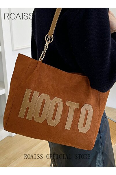 ROAISS حقيبة نسائية كبيرة السعة، حقيبة قماشية متعددة الاستخدامات، حقيبة كتف للتنقل، حقيبة حمل للطلاب