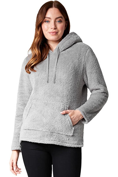 OEM Women's casual hoodie with hood and pocket, gray L
