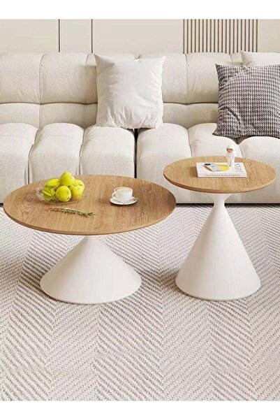 Raffine Set of 2 Nested Coffee Tables, Multipurpose, 60x43 & 50x61 cm
