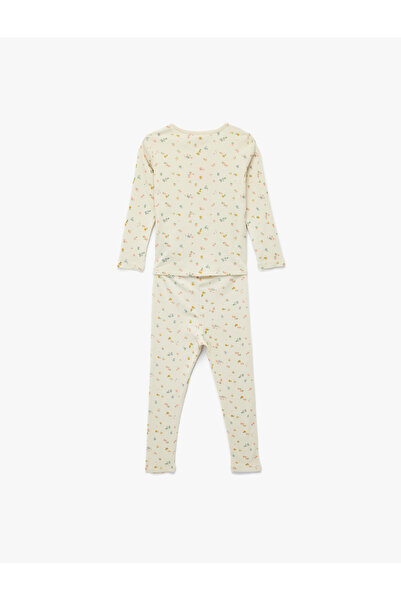 Koton Floral Patterned Cotton 2-Piece Leggings and T-Shirt Set