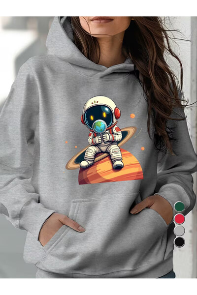 Trendy Sun سترة رياضية لطيفة على شكل رائد فضاء مطبوع بغطاء رأس 3. بفضل الملمس...