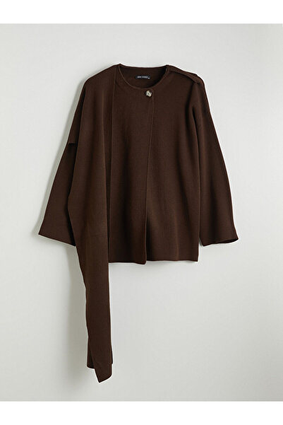 LC Waikiki Pulover de tricotat pentru femei supradimensionat cu detaliu de eșarfă