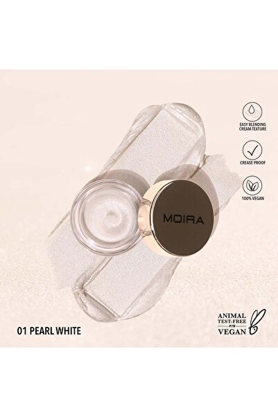 MOİRA Everlust Shimmer Cream Shadow (001, Pearl White)