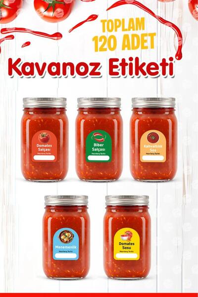 t tuğset etiket Domates Biber Salça Kavanoz Etiket Sos Etiketleri, Menemenlik...