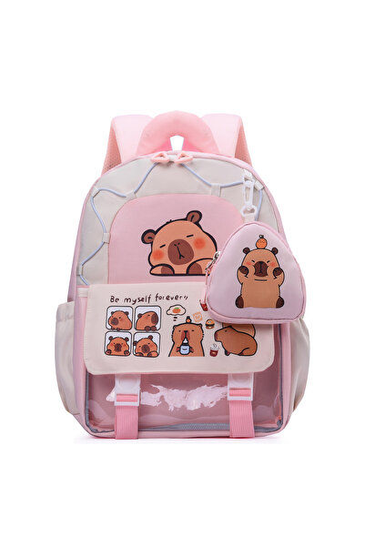 Generic Capibara Children's Cute Student Backpack Large Capacity Lightweight Spinal Protection