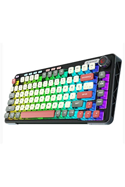 Everest Rampage Eira Transparan Hot Swap 2.4G + BT Wireless RGB Gasket Oil Switch Türkçe Q Mekanik Klavye