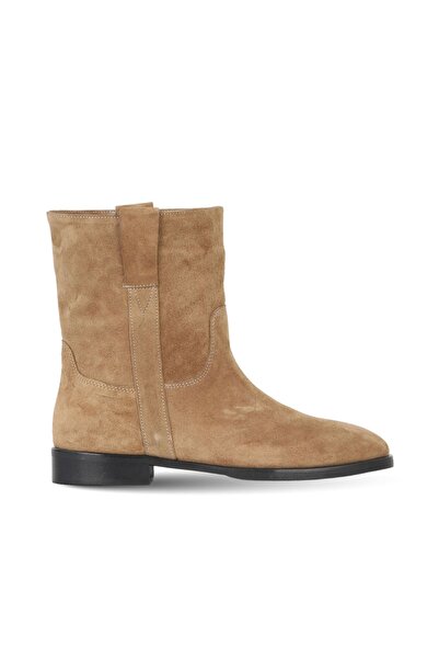 Bueno Shoes Tan Suede-Leather Women's Flat Boots 30Wb25504