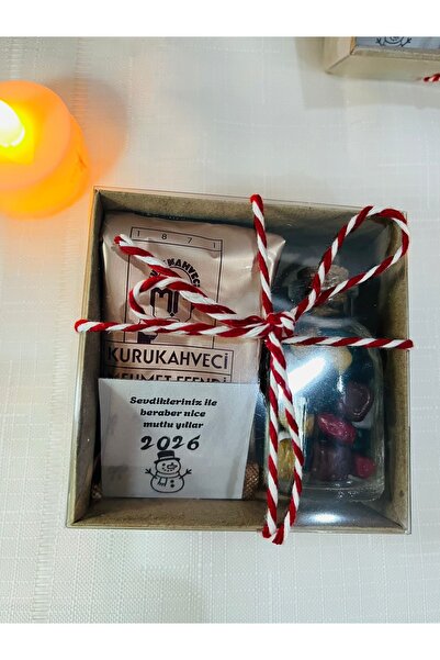 RAMEH Yılbaşı Hediyesi Yeni Yıl Kahve Kutusu Marteniçka İpli