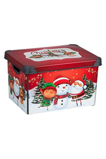 Craciun Plastic Storage Box with Lid Snowman Dwarf 20l