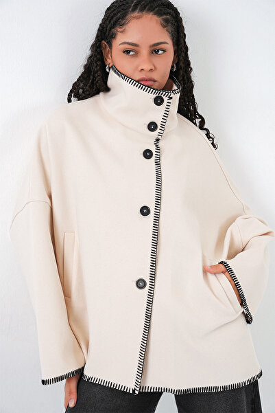 Bigdart Γυναικείο Κεντητό Μπουφάν Κασετέ 9167 - Εκρού