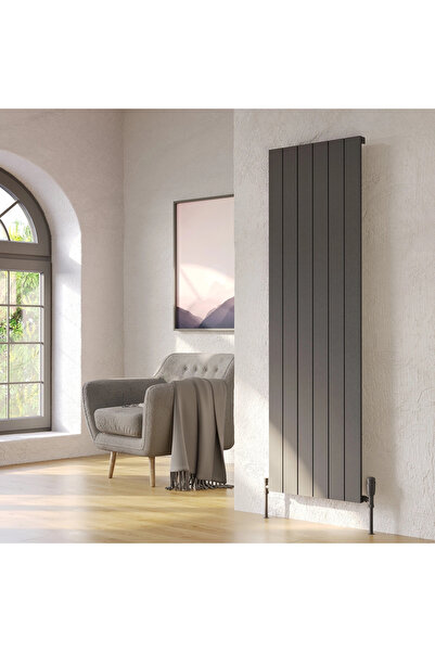 Lojimax Alüminyum Dekoratif Radyatör Kalsedon 900x375mm 4 Dilim Dokulu Antras...
