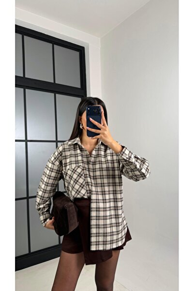 Gaus Stone Stone Detailed Plaid Shirt Gaus-00814