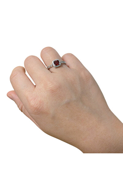 LAXMİ 925 Silver Ring Red Garnet AAA, extra quality, for passion and vitality