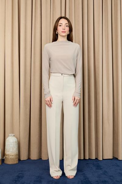 Puane Women's High Waist Fabric Trousers -18279Pnt