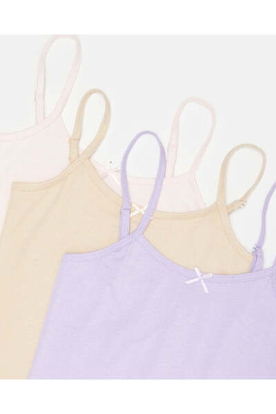 REDTAG Girls Assorted Plain Basic Vest Set (Pack Of 3)