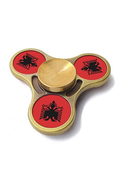 Generic Albanian Flag Gold Colour Metal Fidget Spinner