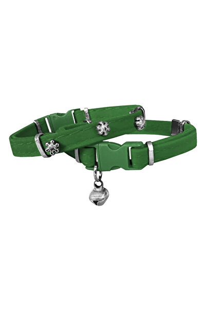 Mestore طوق ماركابيت مخمل للقطط بنمط ندفة الثلج 20-32 سم أخضر - SF-KDFKRTNL-YSL