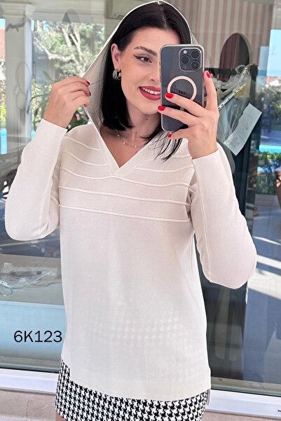 İnce Topuk Hooded Knitwear Blouse 6K123