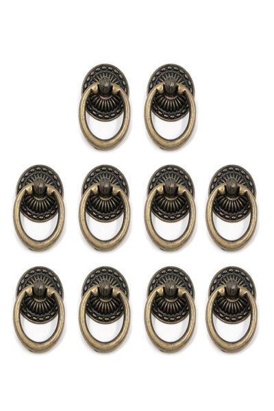 RAWAID حلقات مقابض الأدراج من البرونز العتيق، أدوات خزانة/خزانة مع براغي، عبو...