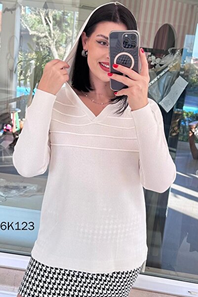 İnce Topuk Hooded Knitwear Blouse 6K123